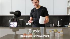  Presentation with food additives - Audience pleasing slides consisting of young man filming his video backdrop and a  colored foreground