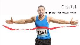  Presentation with marathon man - Slides with young-man-finishing-a-marathon background and a white colored foreground