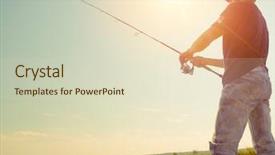  Presentation with fishing - Presentation enhanced with african american man gifting ring in heart shaped box to woman sitting on couch at home background and a light gray colored foreground.