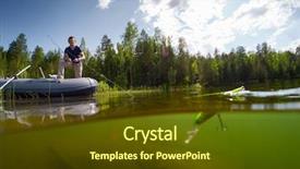  Presentation with fresh water - Slide deck featuring young man fishing background and a  colored foreground