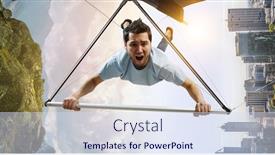  Presentation with glider - Audience pleasing slide set consisting of young-man-flying-on-hang backdrop and a sky blue colored foreground