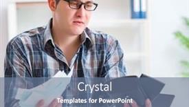  Presentation with tax - PPT theme having young-man-frustrated background and a ocean colored foreground