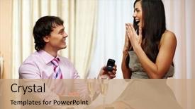  Presentation with engagement - Beautiful slides featuring young man giving engagement ring backdrop and a coral colored foreground