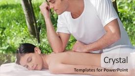  Presentation with give first and u will get back - Amazing slide set having young man giving massage elbow backdrop and a coral colored foreground