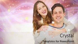  Presentation with giving - Slides featuring young man giving piggy back background and a  colored foreground