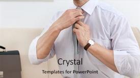  Presentation with interview - Amazing PPT layouts having young man going to interview backdrop and a coral colored foreground