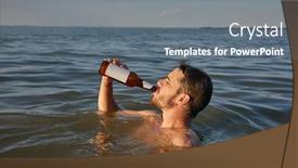  Presentation with drinking water - Audience pleasing presentation design consisting of young-man-having-a-good backdrop and a gray colored foreground