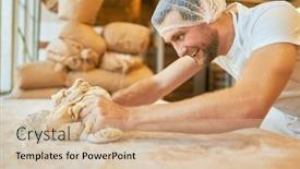  Presentation with craft - PPT theme consisting of young-man-having-fun background and a soft green colored foreground