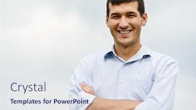  Presentation with space time - Slides having young man having happy time in nature with copy space background and a sky blue colored foreground