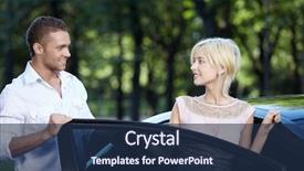  Presentation with helping man mouintain - PPT theme with young man helps a girl background and a navy blue colored foreground