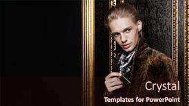  Presentation with man door - Audience pleasing theme consisting of young man hides a key from a door in a pocket backdrop and a wine colored foreground