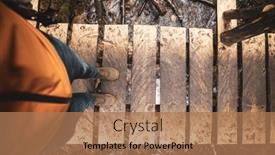  Presentation with walking trail - PPT layouts featuring young-man-hiking background and a coral colored foreground