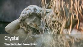  Presentation with water fountain - Cool new theme with young man holding a cornucopia backdrop and a gray colored foreground