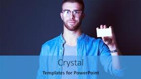  Presentation with entrepreneur - Amazing slides having young-man-holding-a-credit backdrop and a teal colored foreground