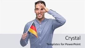  Presentation with flag hosting - Slide deck featuring young man holding a flag background and a  colored foreground