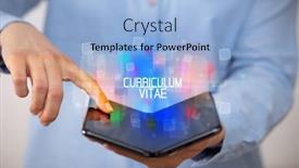  Presentation with curriculum - Beautiful presentation theme featuring young-man-holding-a-foldable backdrop and a light blue colored foreground