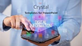  Presentation with educational - Theme consisting of young-man-holding-a-foldable background and a light blue colored foreground