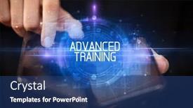  Presentation with advanced - Slide set with young-man-holding-a-foldable background and a ocean colored foreground