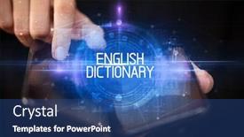  Presentation with dictionary - Theme enhanced with young-man-holding-a-foldable background and a ocean colored foreground