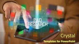  Presentation with smartphone - Beautiful PPT layouts featuring young-man-holding-a-foldable backdrop and a tawny brown colored foreground