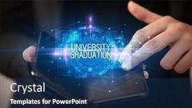  Presentation with smartphone - Slides having young-man-holding-a-foldable background and a ocean colored foreground