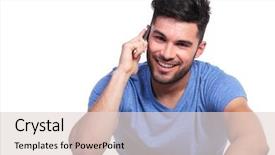  Presentation with lake front - Audience pleasing PPT layouts consisting of young man holding a trip backdrop and a  colored foreground