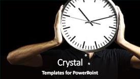  Presentation with clock face - Audience pleasing slide deck consisting of young man holding big clock backdrop and a black colored foreground
