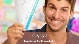  Presentation with airport boarding pass - Colorful slides enhanced with young man holding boarding pass backdrop and a coral colored foreground