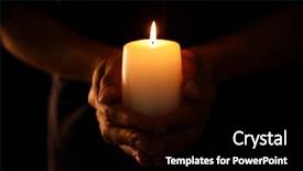  Presentation with candle - Theme featuring young man holding burning candle background and a black colored foreground