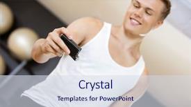  Presentation with glucose levels - Slides having young man holding glucose monitor background and a sky blue colored foreground