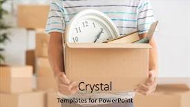  Presentation with moving - Colorful PPT layouts enhanced with young man holding moving box backdrop and a  colored foreground