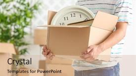  Presentation with young athletes box jumping - PPT layouts featuring young man holding moving box background and a  colored foreground