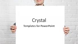  Presentation with poster - Presentation with young man holding poster background and a white colored foreground