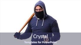  Presentation with hooligan - Presentation theme enhanced with young man hooligan with baseball background and a  colored foreground