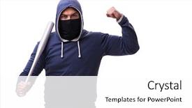  Presentation with hooligan - Amazing PPT layouts having young man hooligan with baseball backdrop and a white colored foreground