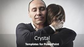  Presentation with special education young adult man - Beautiful PPT theme featuring young man hugging his wife backdrop and a dark gray colored foreground