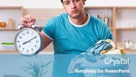  Presentation with clothing - PPT layouts having young-man-husband-doing-clothing background and a  colored foreground