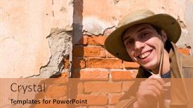  Presentation with old young - Colorful theme enhanced with young-man-in-a-hat backdrop and a coral colored foreground