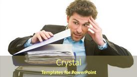  Presentation with file folder - Amazing slide deck having young-man-in-a-suit backdrop and a tawny brown colored foreground