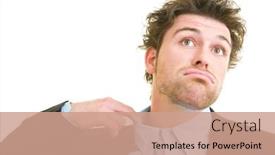  Presentation with man in suit guitar - Slide set consisting of young-man-in-a-suit background and a coral colored foreground