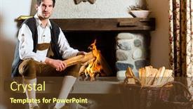  Presentation with hut - Colorful theme enhanced with a traditional mountain hut backdrop and a tawny brown colored foreground