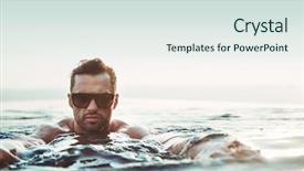  Presentation with special education young adult man - Presentation theme featuring young man in an infinite background and a sky blue colored foreground