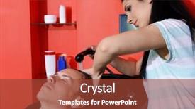  Presentation with beauty salon - Amazing theme having young man in beauty salon backdrop and a tawny brown colored foreground