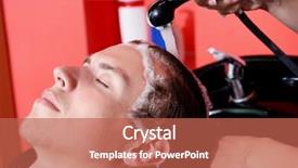  Presentation with beauty salon - Amazing slides having young man in beauty salon backdrop and a red colored foreground