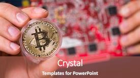  Presentation with data mining - Theme having young man in bitcoin mining background and a  colored foreground