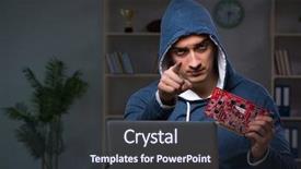  Presentation with mining - Beautiful slide deck featuring young man in bitcoin mining backdrop and a  colored foreground