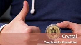  Presentation with mining - Cool new slides with young man in bitcoin mining backdrop and a  colored foreground