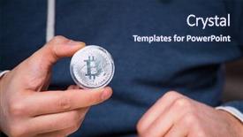  Presentation with mining - Theme with young man in bitcoin mining background and a  colored foreground