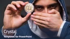  Presentation with mining - Audience pleasing theme consisting of young man in bitcoin mining backdrop and a  colored foreground
