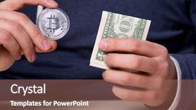  Presentation with mining - Colorful slide deck enhanced with young man in bitcoin mining backdrop and a  colored foreground